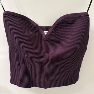 Babaton Purple Ribbed Top